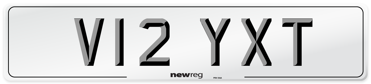 V12 YXT Number Plate from New Reg